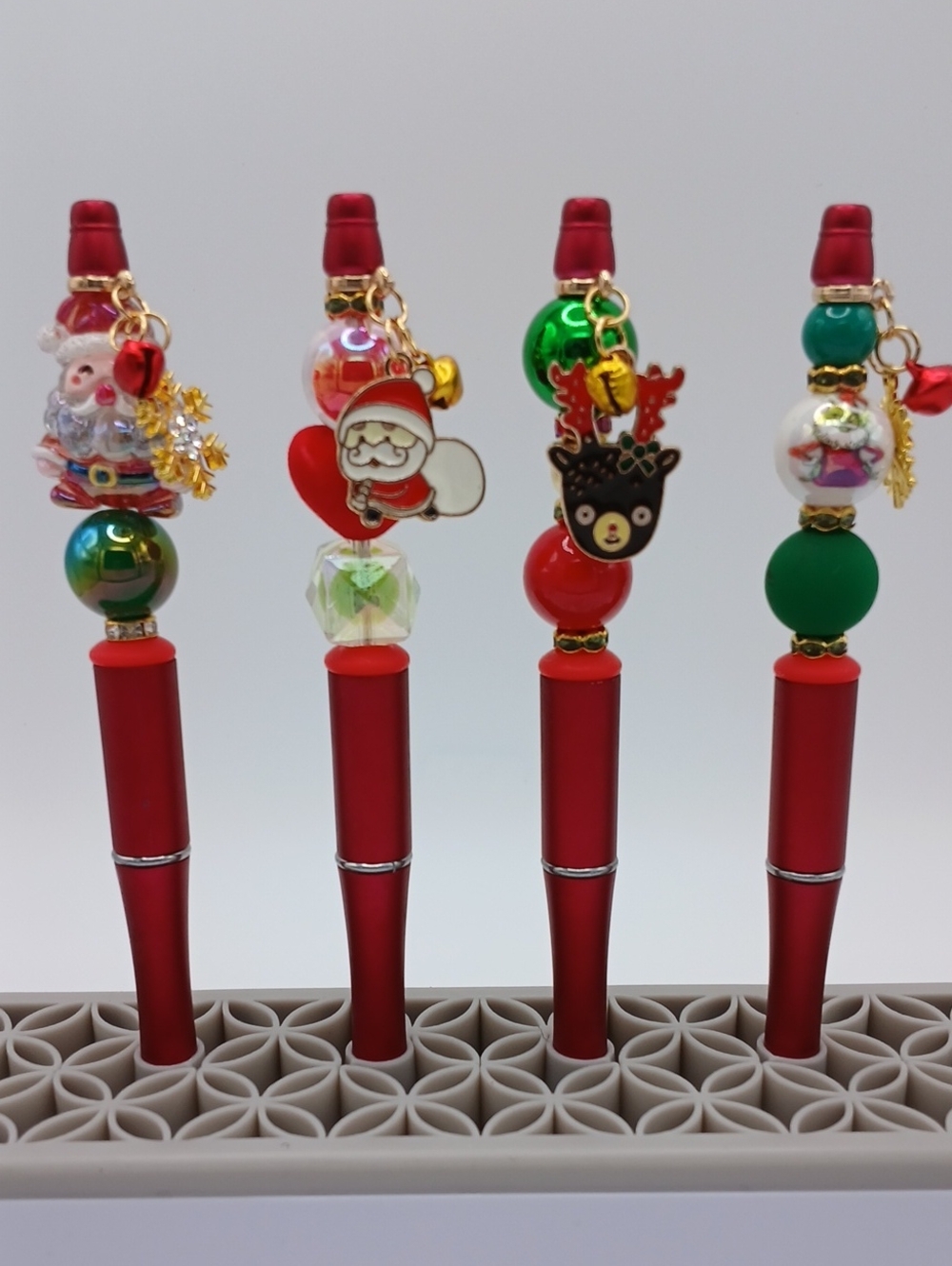 Festive Red Christmas Charm Pens